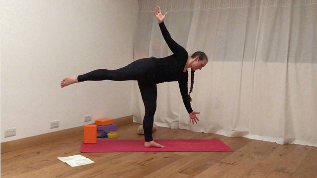 Moon salutation + fancy balance pose