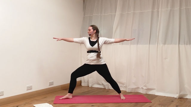 A practice with a warrior 2 + core flow