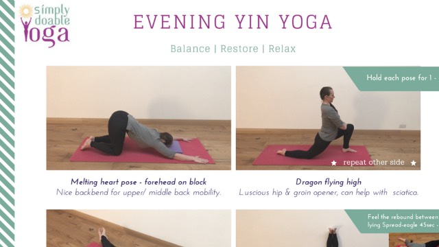 Evening yin yoga practice