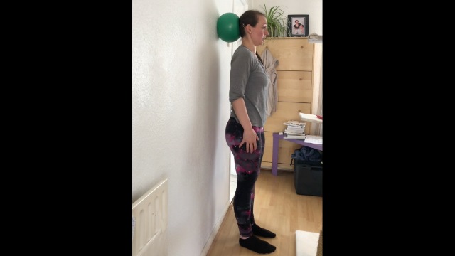 Neck pain rehab, posture at the wall, neck strength 3 different ways Part 3